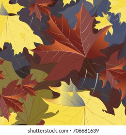 Autumn pattern with maple leaves.