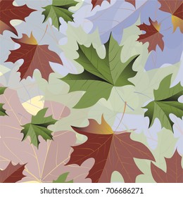 Autumn pattern with maple leaves.