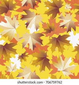 Autumn pattern with maple leaves.