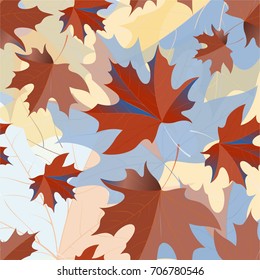 Autumn pattern with maple leaves.