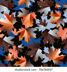 Autumn pattern with maple leaves.