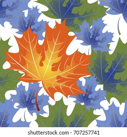 Autumn pattern with maple leaves.