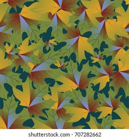 Autumn pattern with maple leaves.