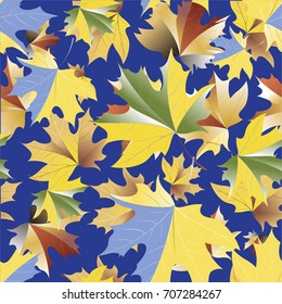 Autumn pattern with maple leaves.