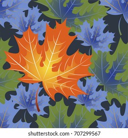 Autumn pattern with maple leaves.