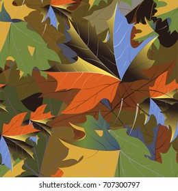 Autumn pattern with maple leaves.