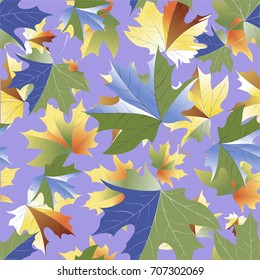 Autumn pattern with maple leaves.