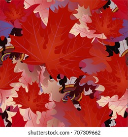 Autumn pattern with maple leaves.