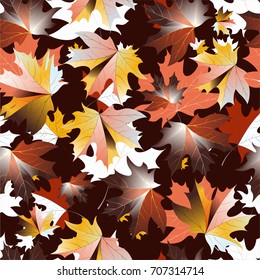 Autumn pattern with maple leaves.