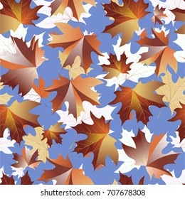 Autumn pattern with maple leaves.