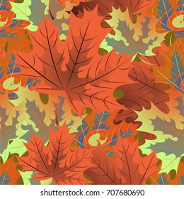 Autumn pattern with maple leaves.