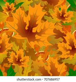 Autumn pattern with maple leaves.