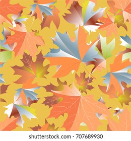 Autumn pattern with maple leaves.