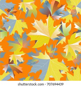 Autumn pattern with maple leaves.