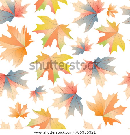 Autumn pattern with maple leaves.