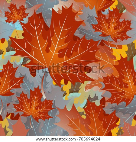 Autumn pattern with maple leaves.