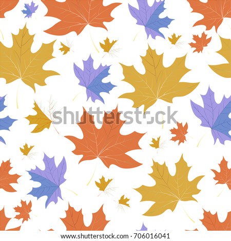 Autumn pattern with maple leaves.