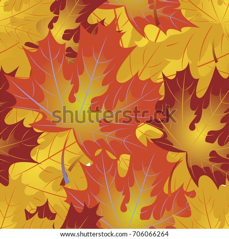 Autumn pattern with maple leaves.