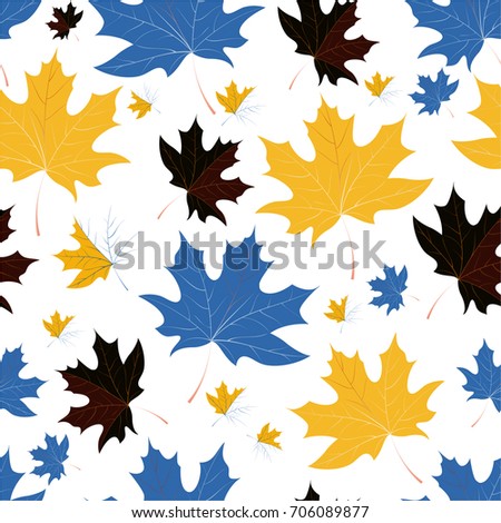 Autumn pattern with maple leaves.