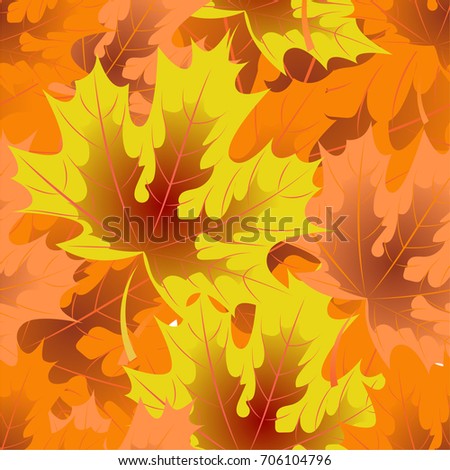 Autumn pattern with maple leaves.