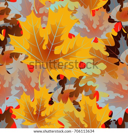 Autumn pattern with maple leaves.