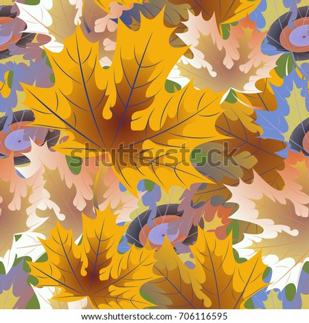 Autumn pattern with maple leaves.