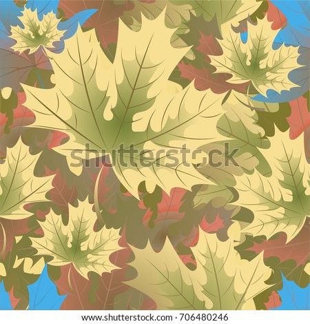 Autumn pattern with maple leaves.