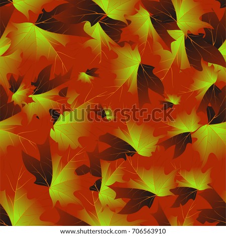 Autumn pattern with maple leaves.