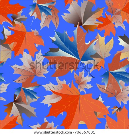 Autumn pattern with maple leaves.