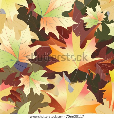 Autumn pattern with maple leaves.