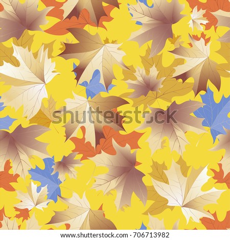 Autumn pattern with maple leaves.