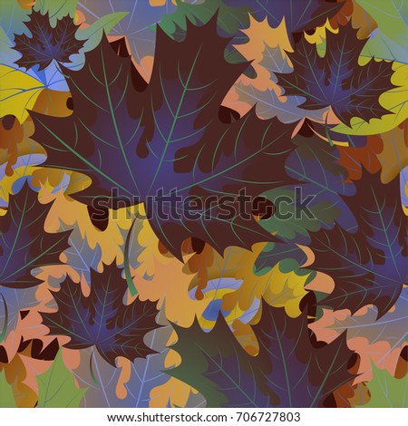 Autumn pattern with maple leaves.