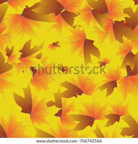 Autumn pattern with maple leaves.