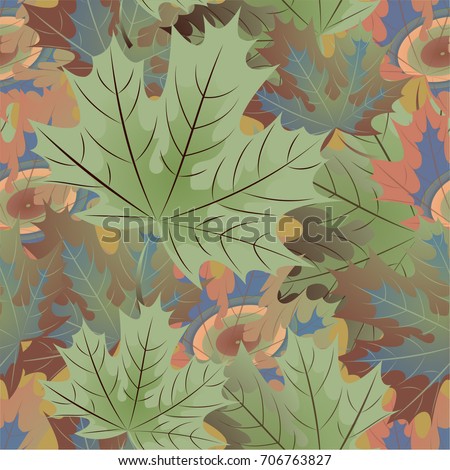 Autumn pattern with maple leaves.