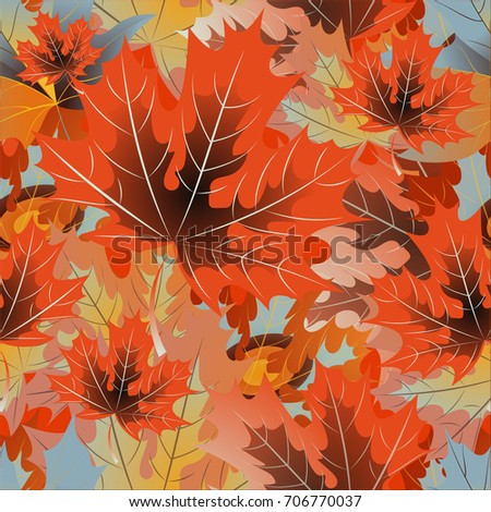 Autumn pattern with maple leaves.