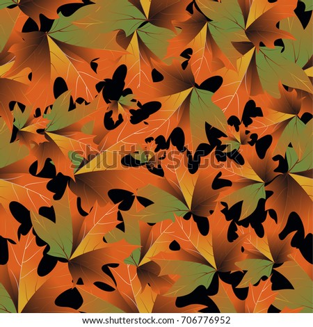 Autumn pattern with maple leaves.
