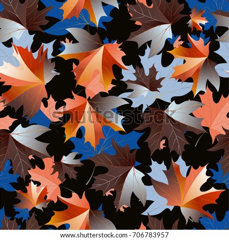 Autumn pattern with maple leaves.