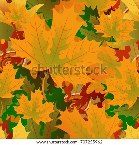 Autumn pattern with maple leaves.