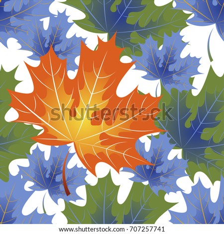 Autumn pattern with maple leaves.