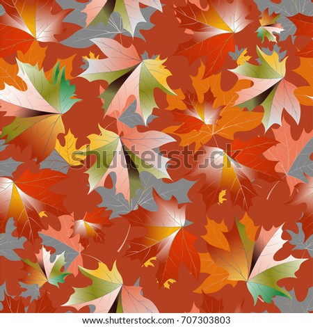 Autumn pattern with maple leaves.