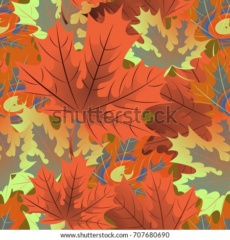 Autumn pattern with maple leaves.