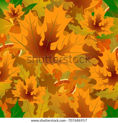 Autumn pattern with maple leaves.