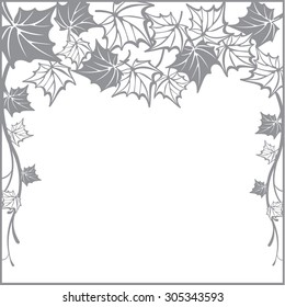 Autumn pattern, with maple leaves. Fall Vector design background for cutting with a laser or plotter. Template for cut