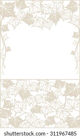 Autumn pattern, with maple leaves. Fall Vector design background for cutting with a laser or plotter. Template for cut