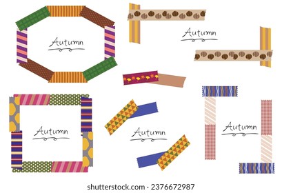 Autumn pattern masking tape frame