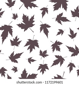 Autumn pattern with monochrome leaves. Vector flat seamless stylish template for wedding, invitations, textile, wrapping paper