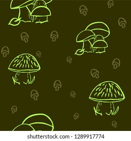 autumn pattern with mushrooms. vector