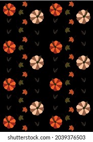 autumn pattern with plants vector