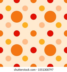 Autumn Pattern, polkadot seamless pattern in orange and yellow color background