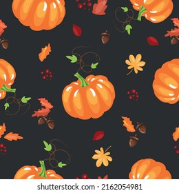 Patrón de otoño. Calabaza. Ilustración vectorial de alta calidad.